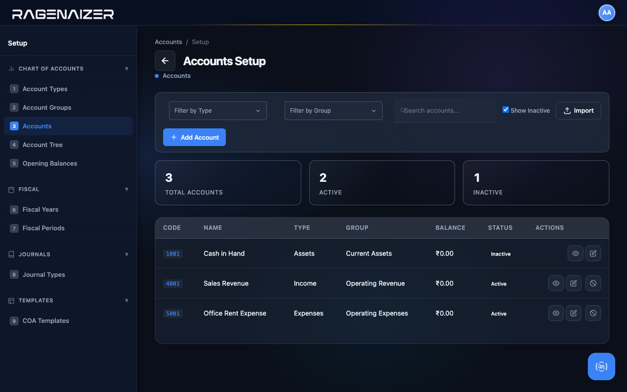 Show inactive toggle on