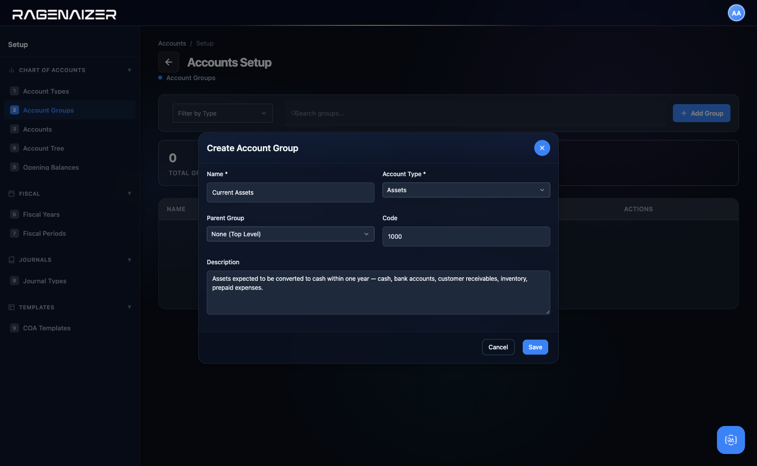Current Assets group filled in