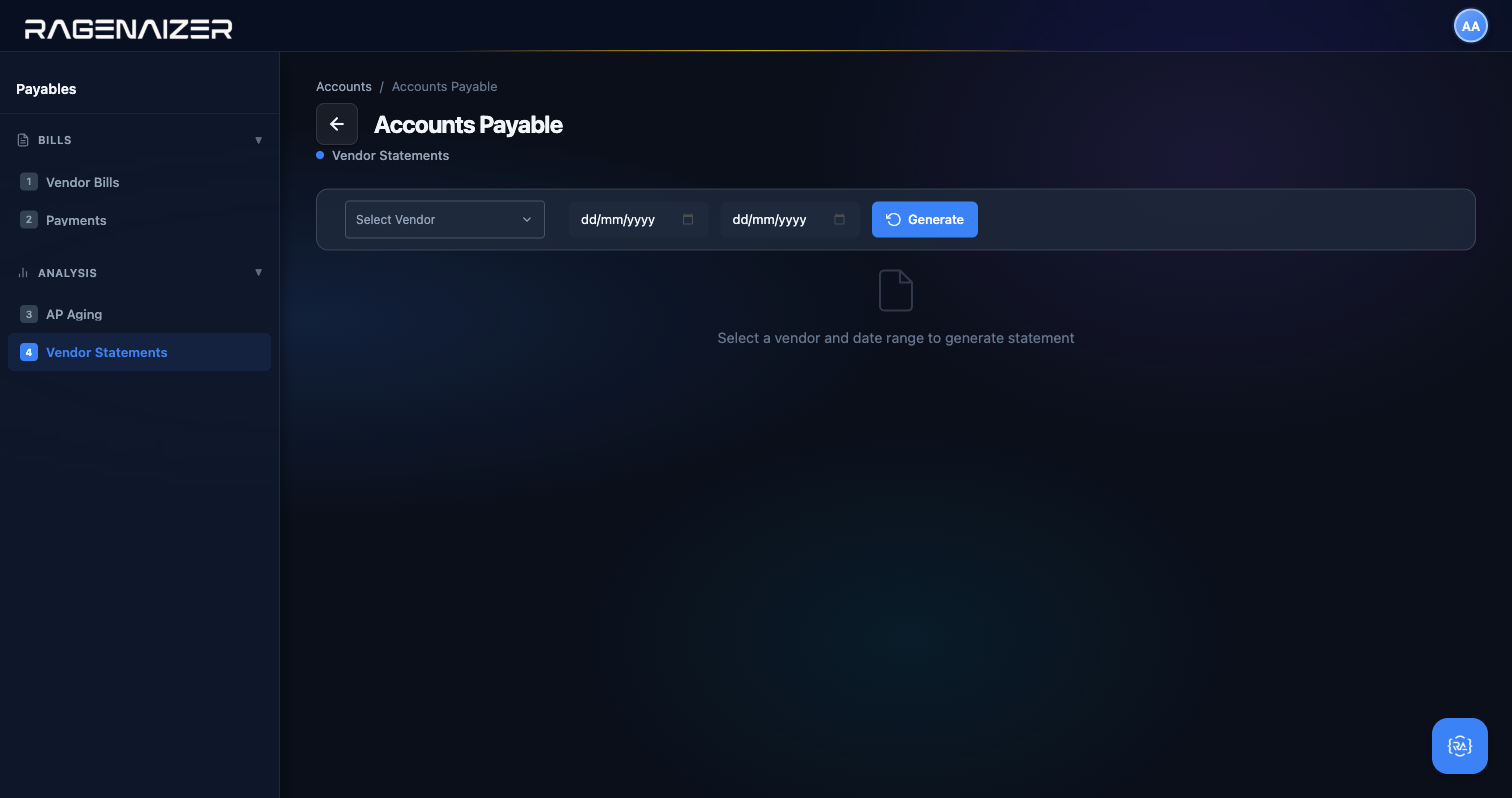 Vendor statements