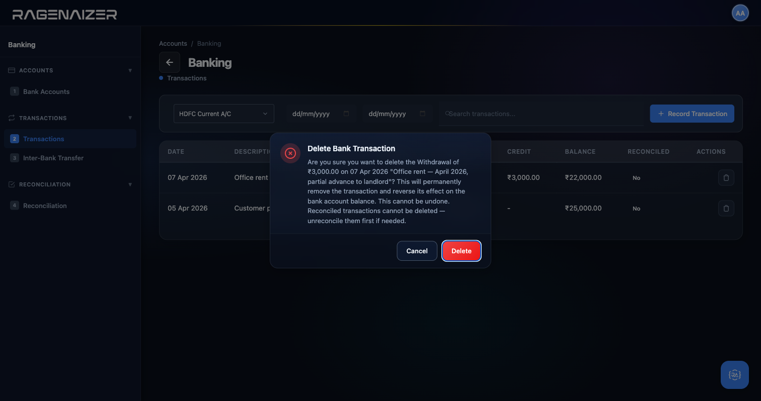Delete confirm dialog