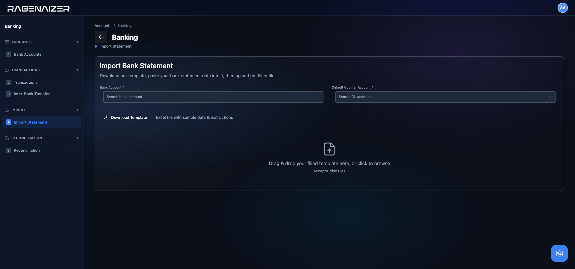 Statement import empty state