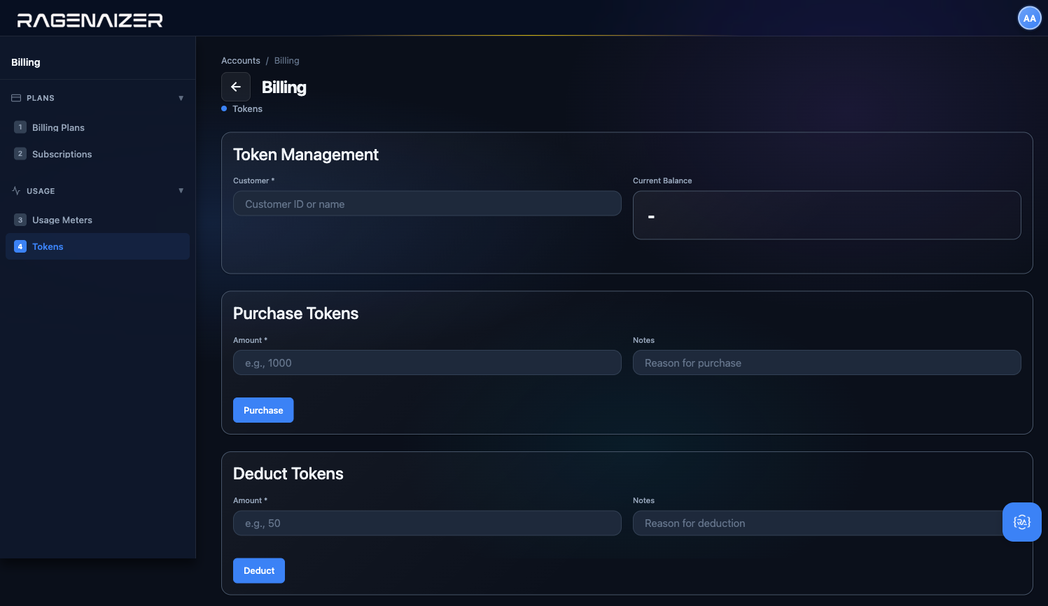 Tokens empty