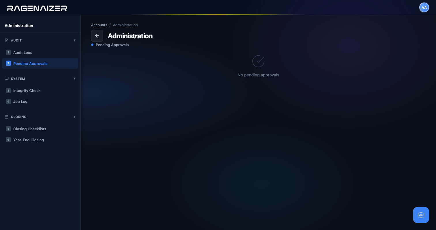 Pending approvals
