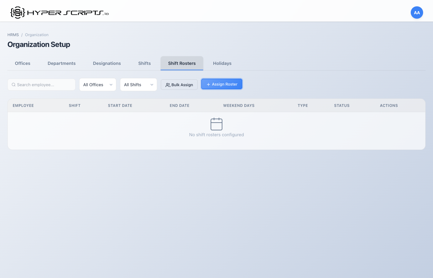 No Employees Message