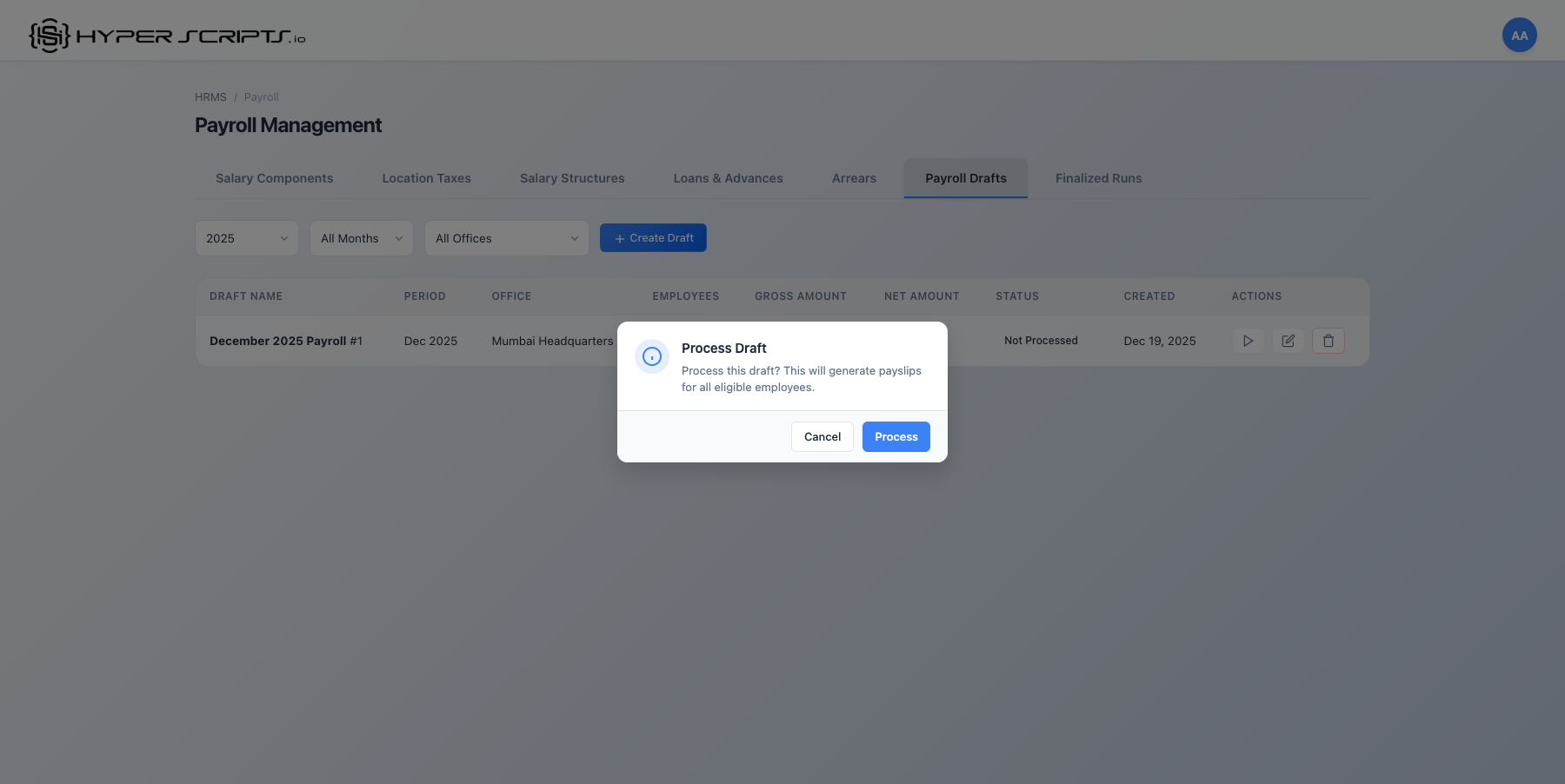 Process Confirmation